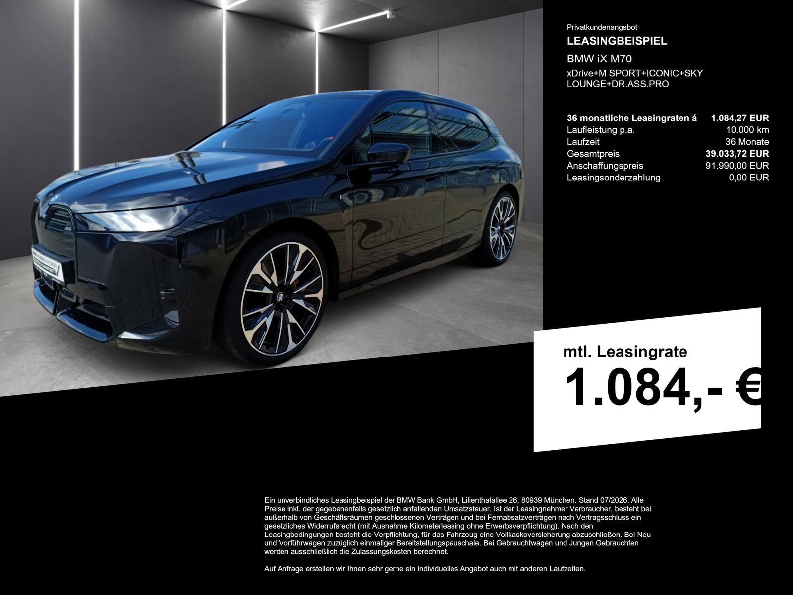 BMW iX M70 xDrive+M SPORT+ICONIC+SKY LOUNGE+DR.ASS.P