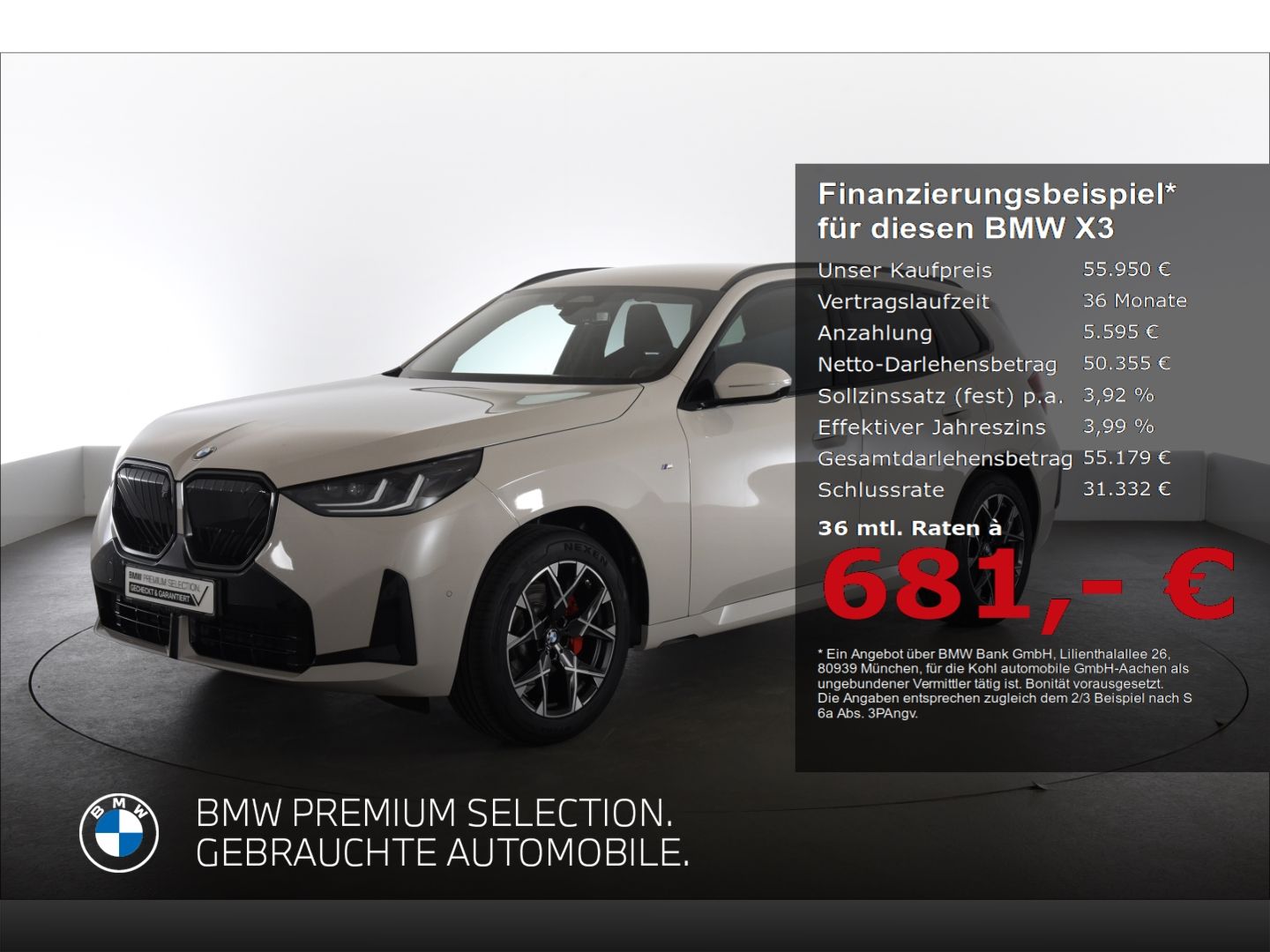 BMW X3 xDrive 20d M Sport Pro Innenraumkamera Anhäng