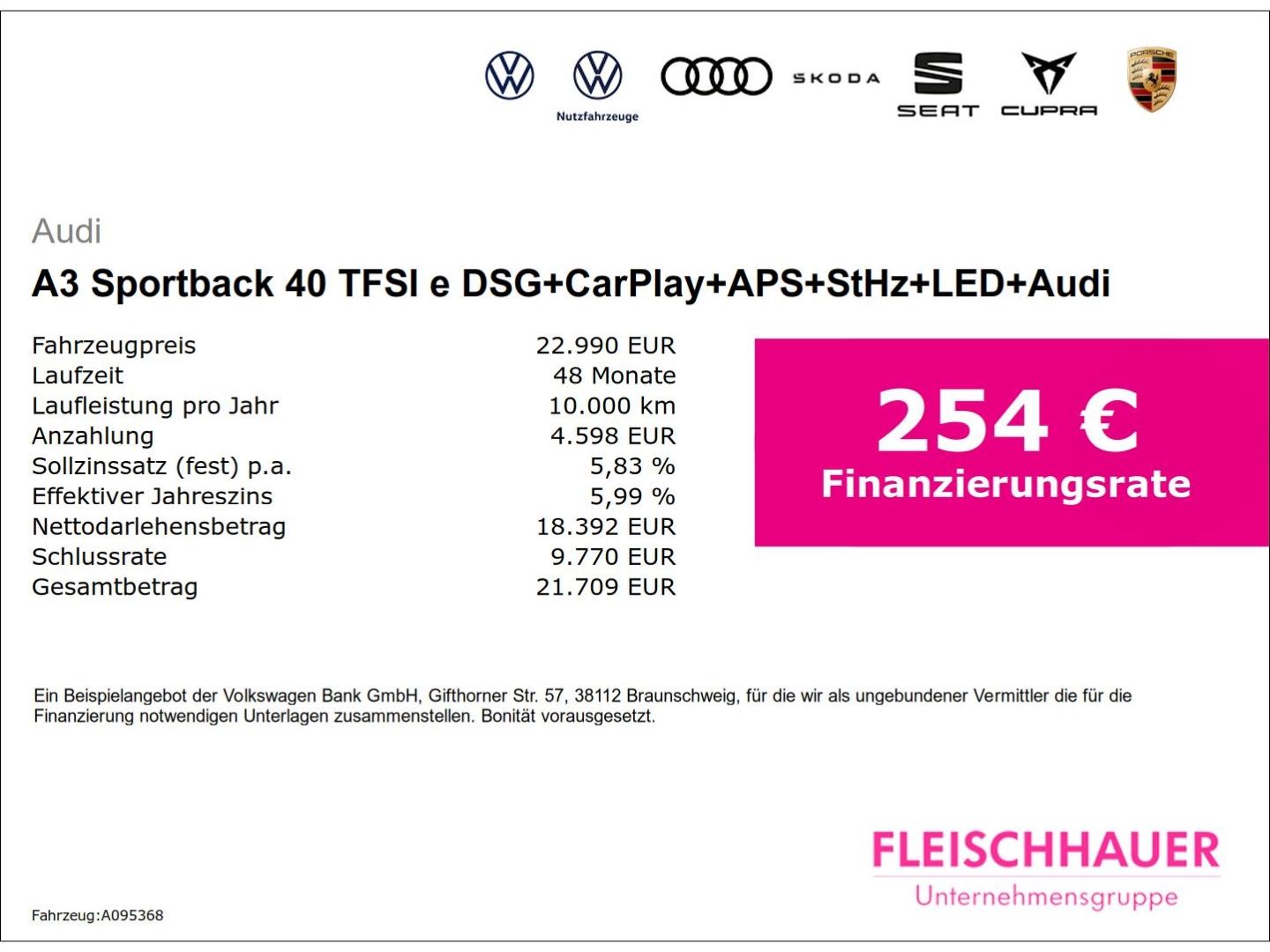 Audi A3 Sportback 40 TFSI e DSG+CarPlay+APS+StHz+LED+