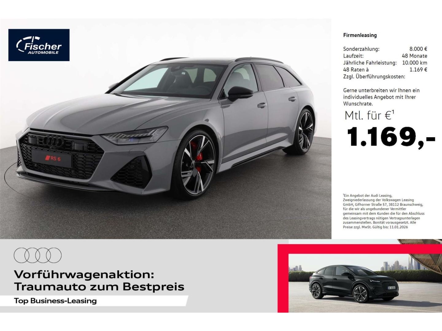 Audi RS6 Avant TFSI quattro LP: 175.630,-/Head-up/Pan