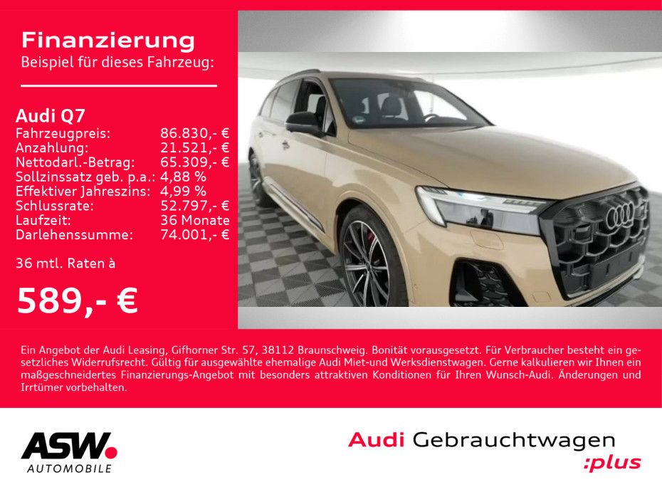 Audi Q7 S line 50TDI qu Nav 360° Pano 7-Sitze AHK HUD
