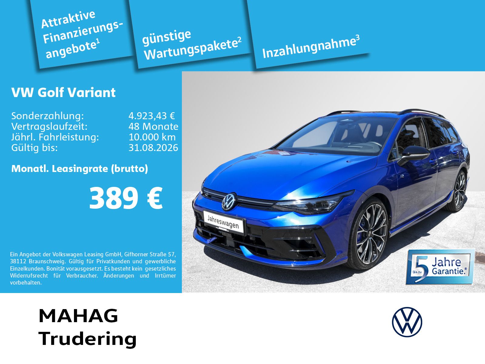 Volkswagen Golf VIII Variant R 2.0 TSI 4MOT BlackStyle AHK 