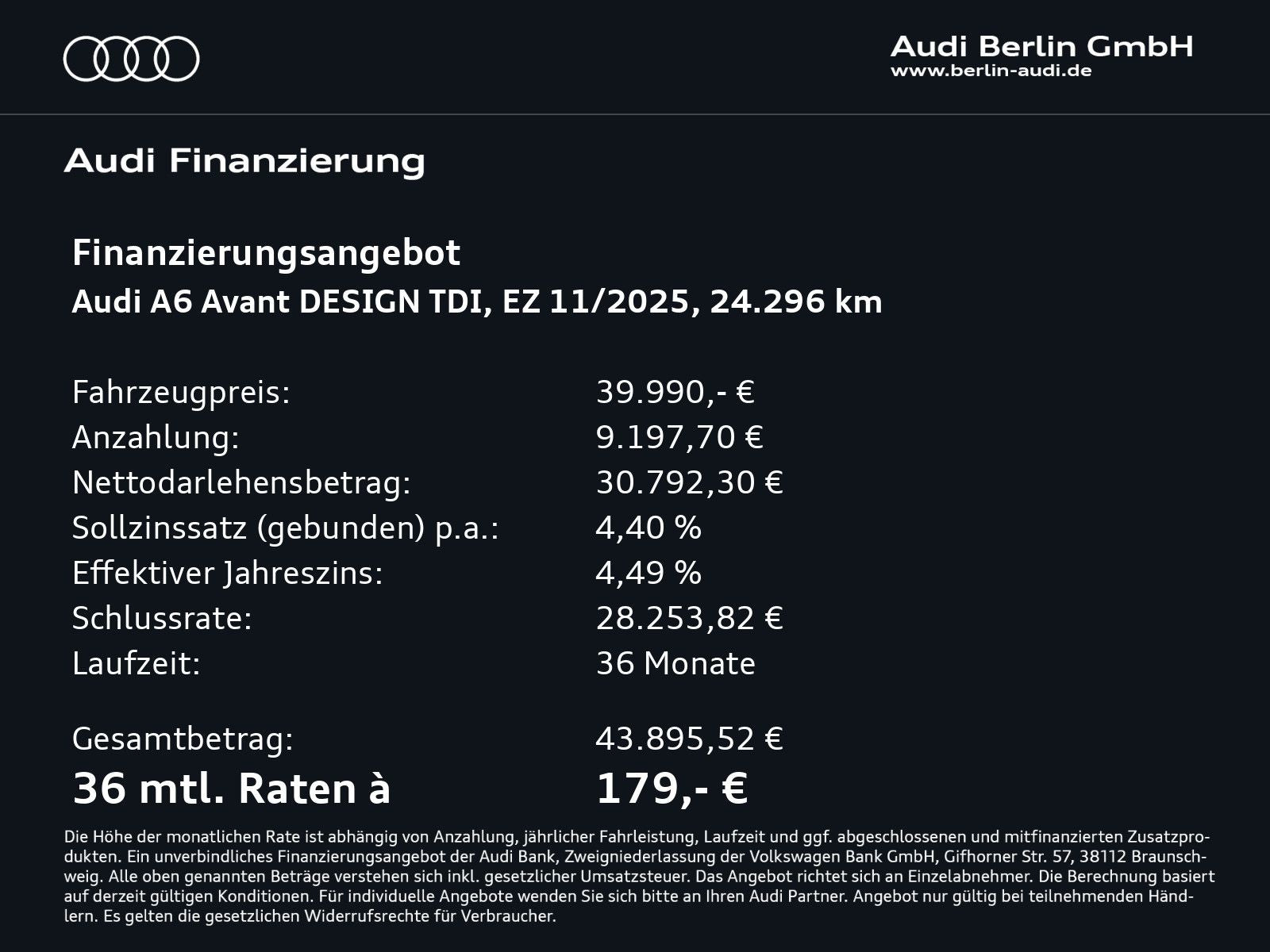 Audi A6 Avant Design S line 40 TDI S tronic