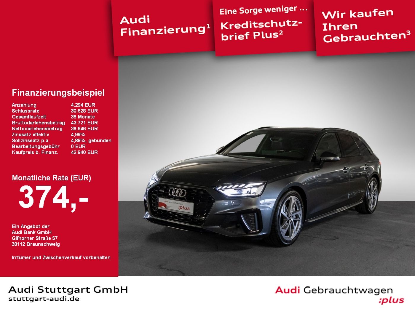 Audi A4 Avant 45 TFSI qu S line - Samsaru's Car Outlet