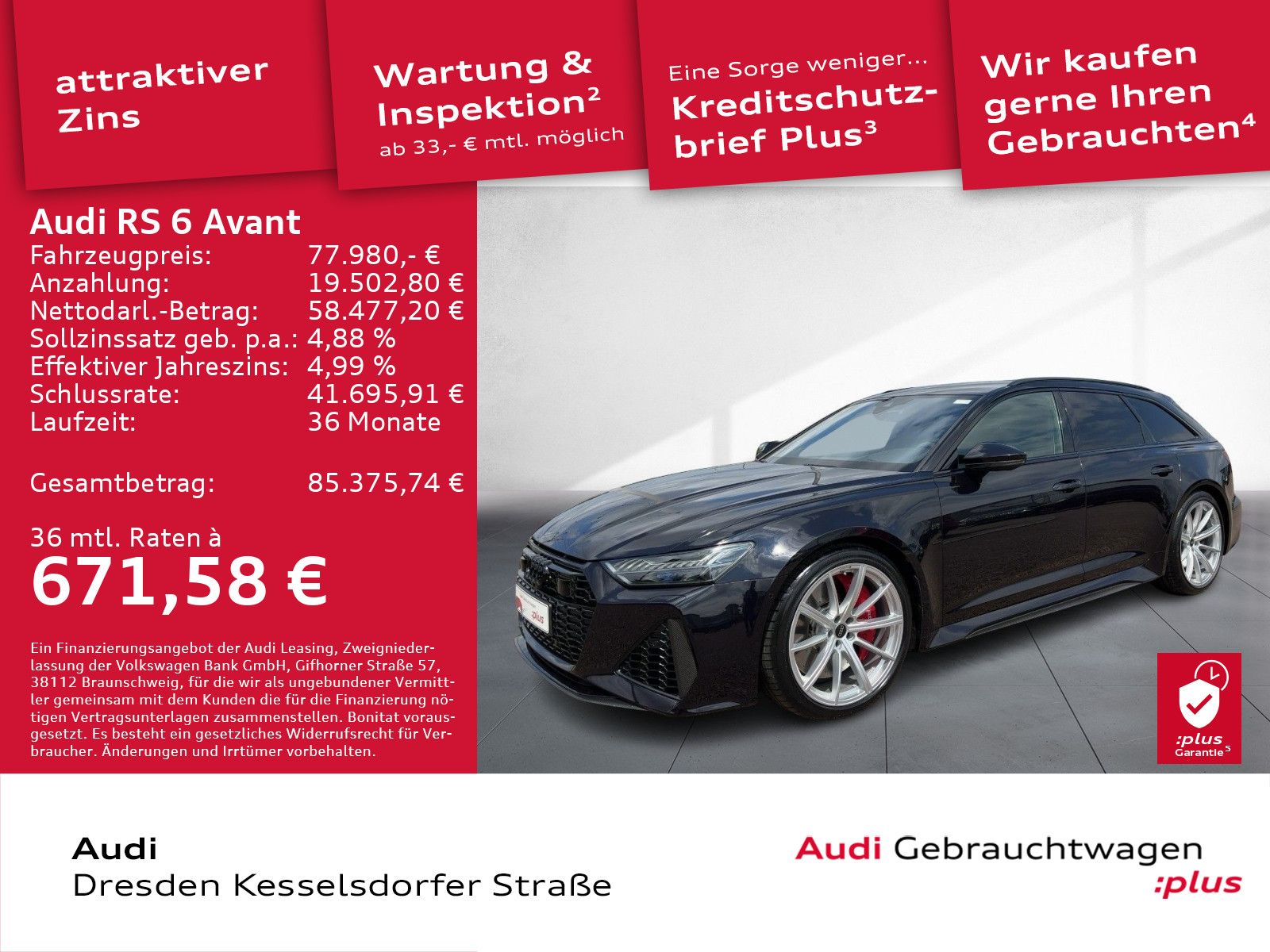 Audi RS 6 Avant 4.0 TFSI Q. Navi LED Standhzg. AHZV