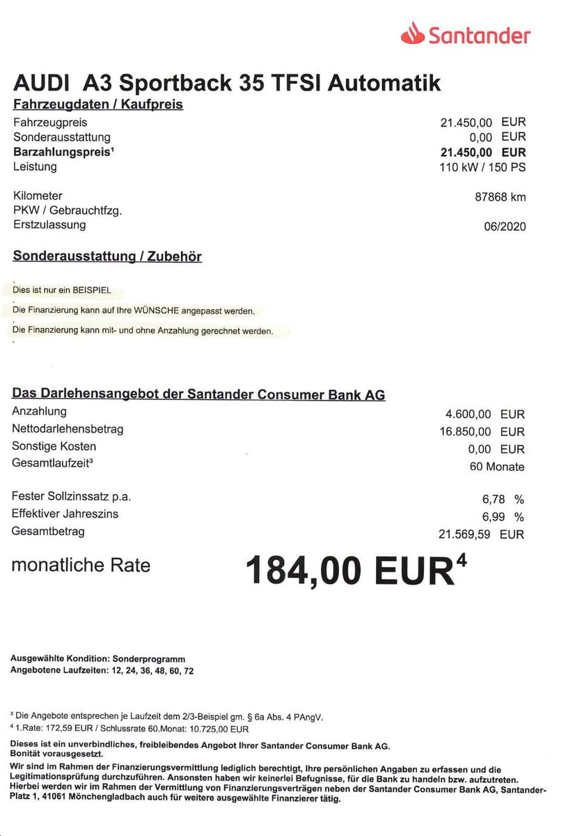 Audi A3 Sportb 35 TFSI design - Samsaru's Car Outlet