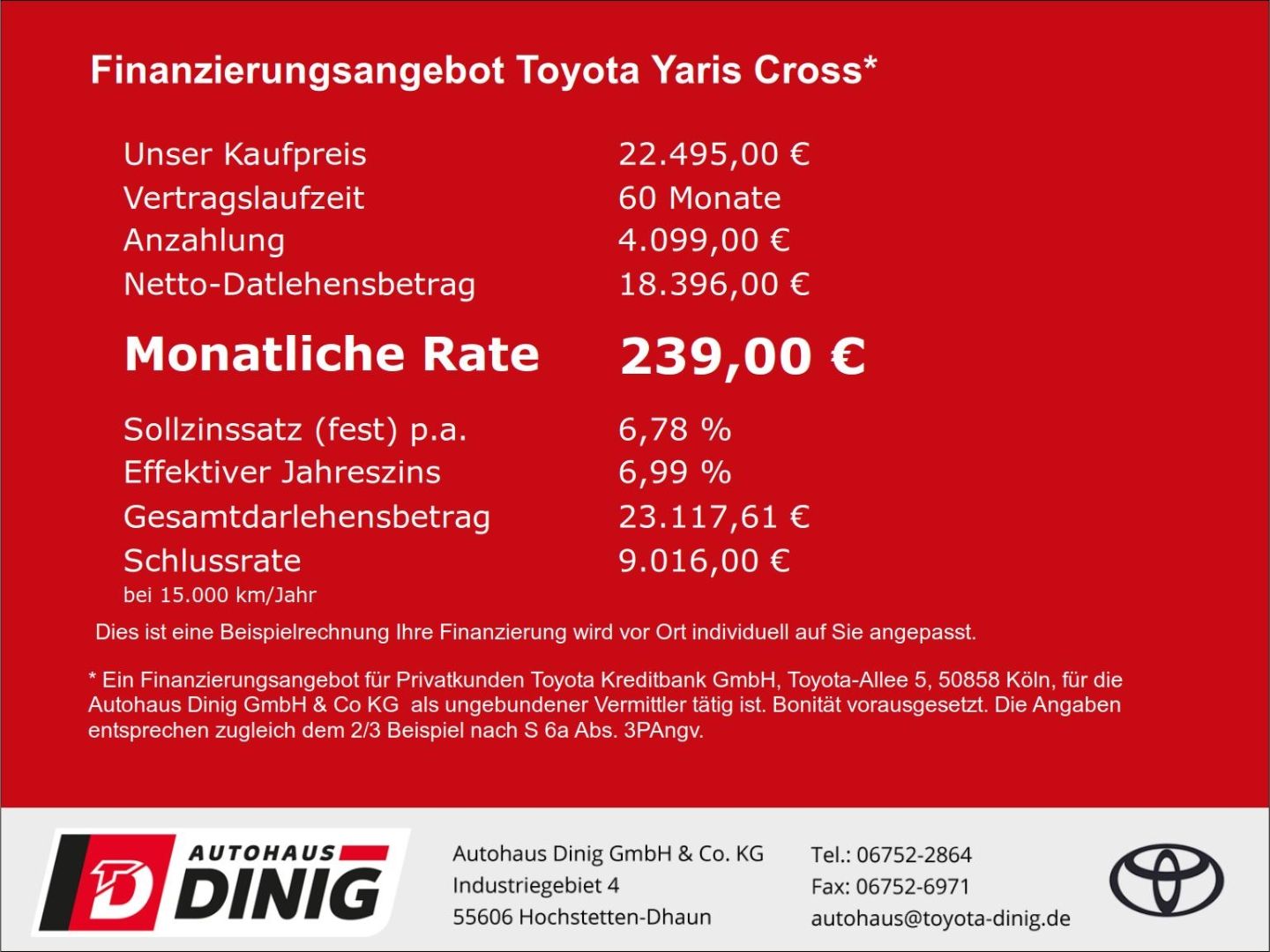 Toyota Yaris Cross Hybrid FWD Team Deutschland Navi, Ka