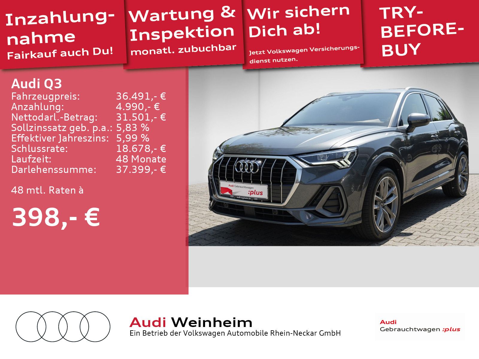 Audi Q3 40 TFSI quattro S line S tronic - Samsaru's Car Outlet