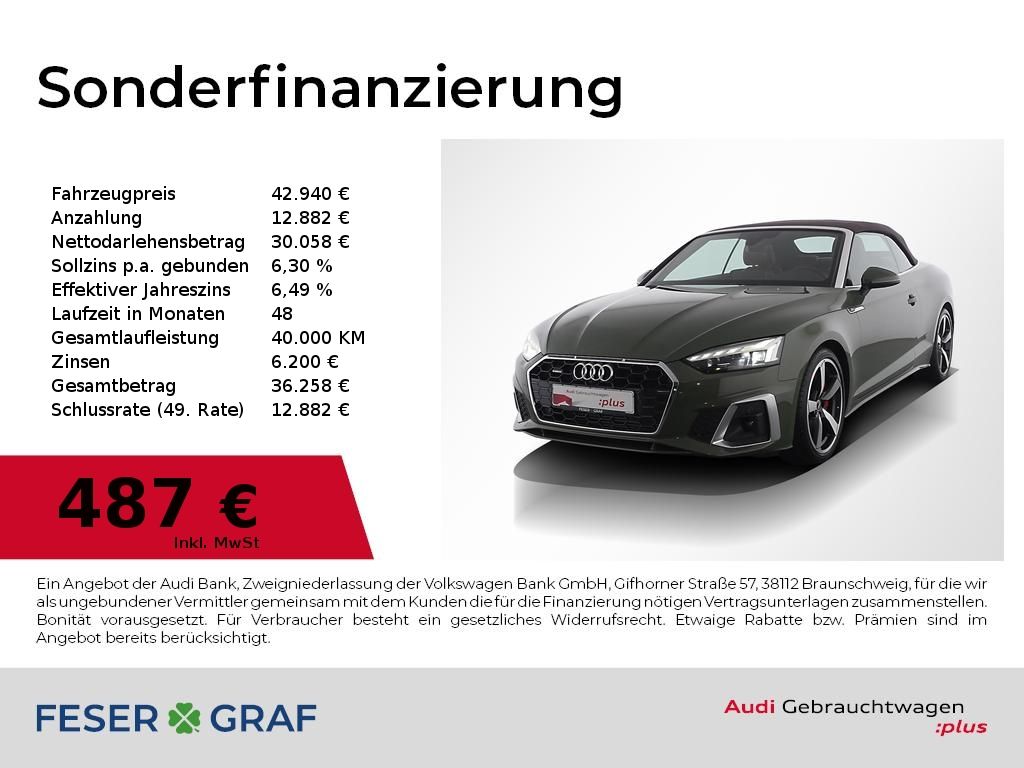 Audi A5 Cabrio 45TFSI qu S Line Ext Leder,Matrix,Navi