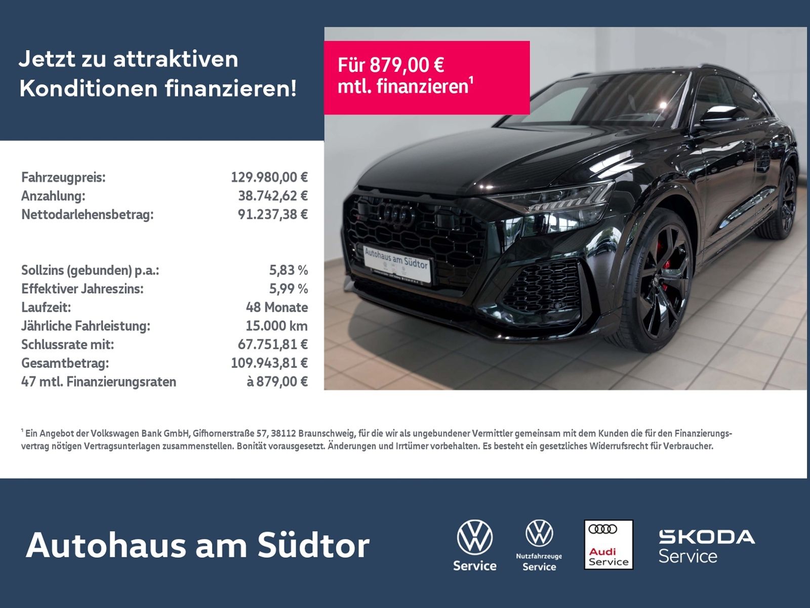 Audi RS Q8 quattro 4.0 V8 441 kW | LED RFK AHK Navi
