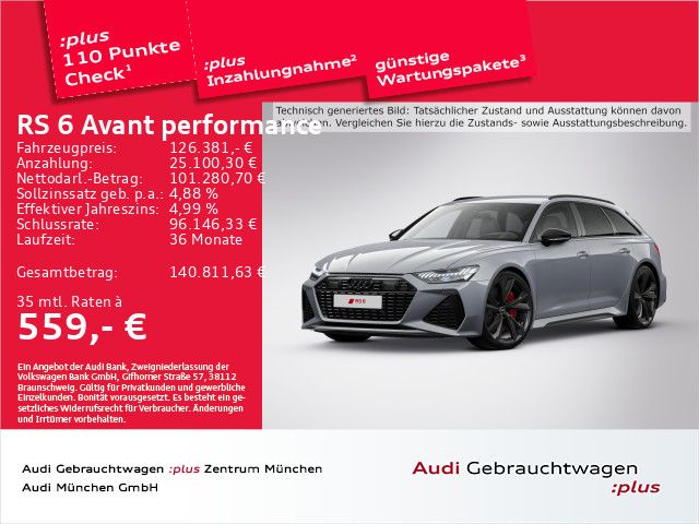 Audi RS6 Avant performance StdHzg/B&O/Laser/AHK