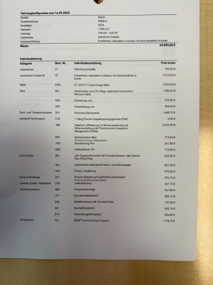 Porsche Macan TOP AUSSTATTUNG nur 28 TKM NP 93593,--
