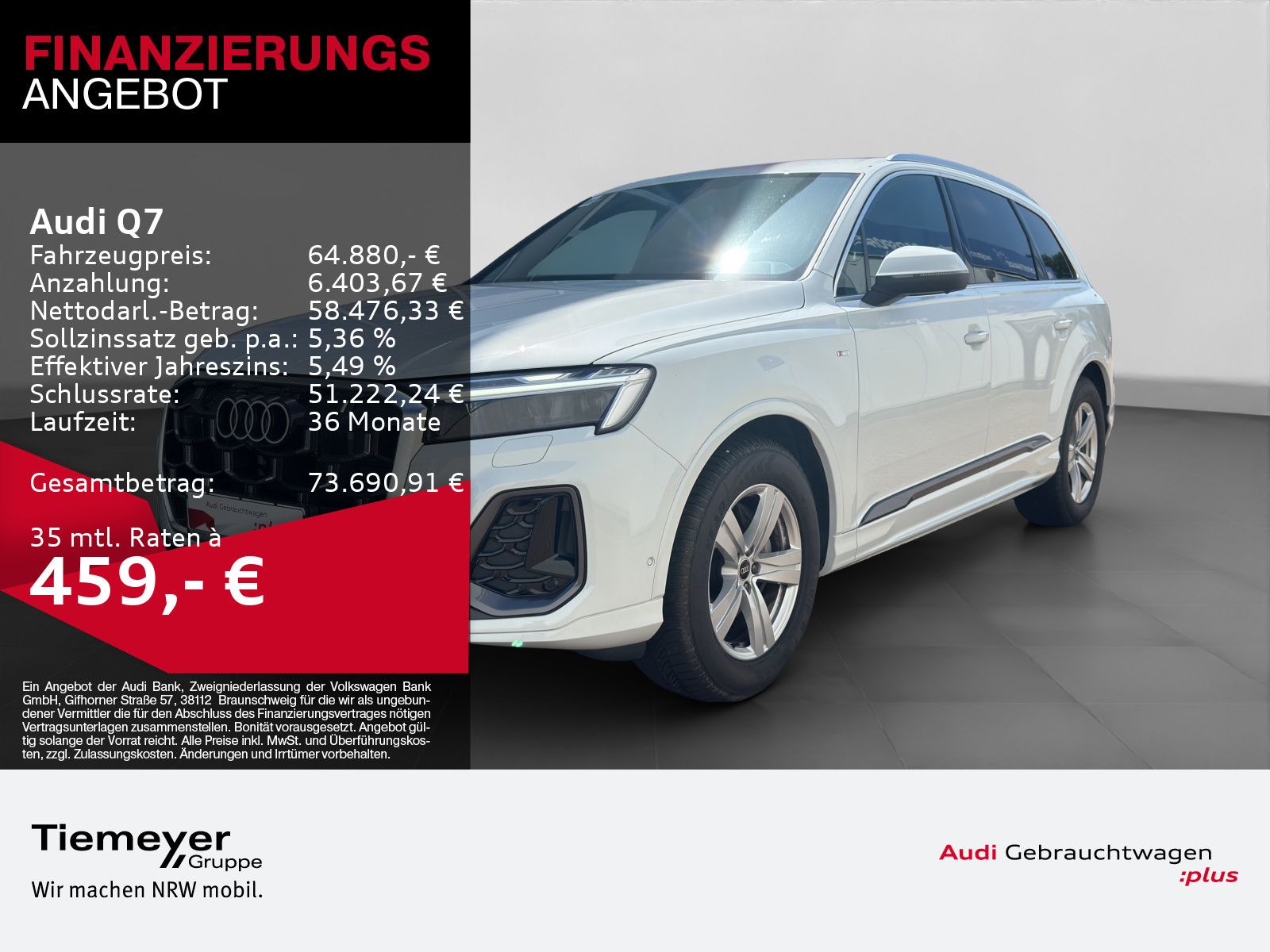 Audi Q7 45 TDI Q S LINE LUFT AHK HuD NACHTSICHT