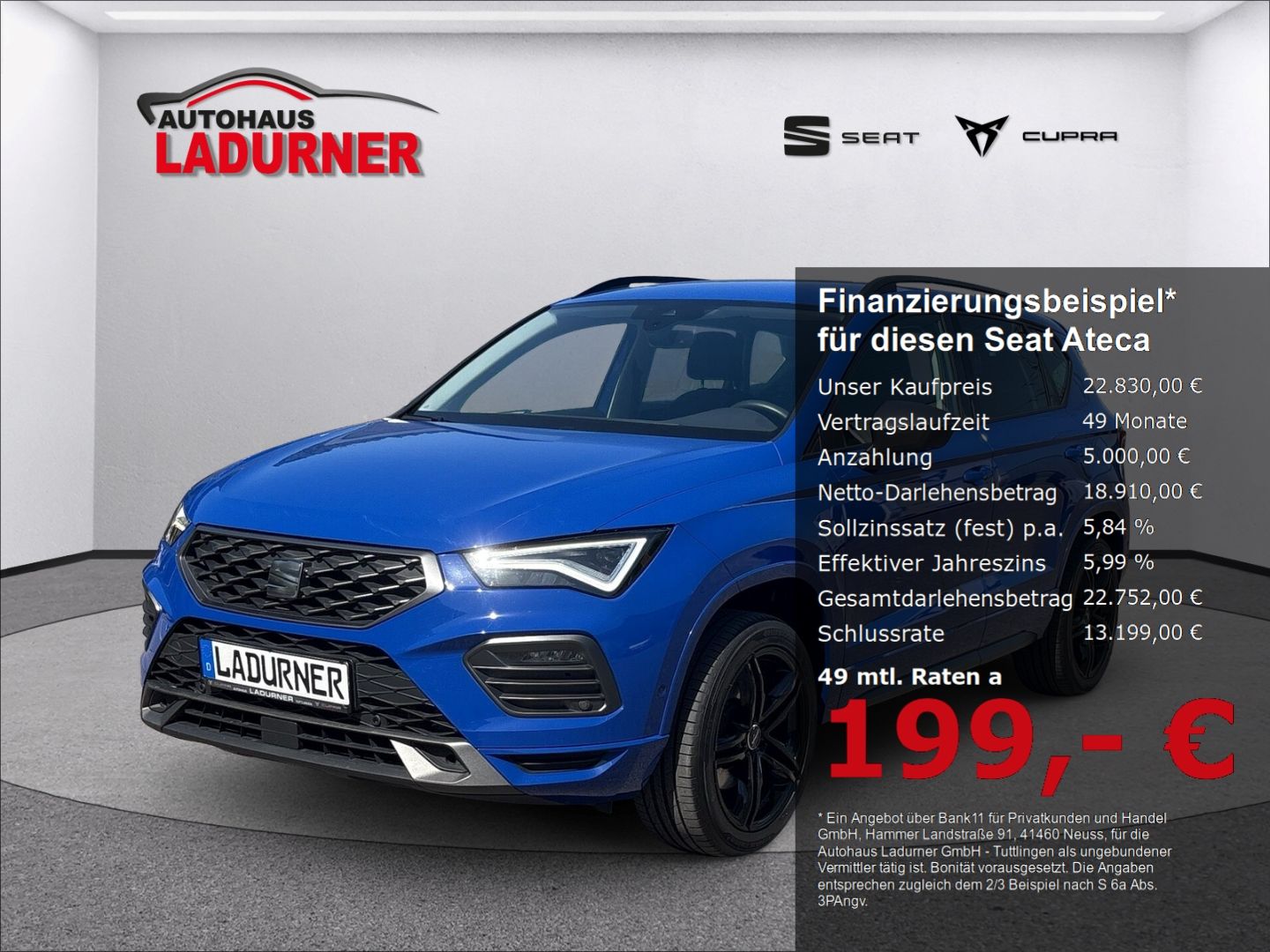 Seat Ateca FR AHK-el.Navi+LED+ ACC+Apple CarPlay+PDC