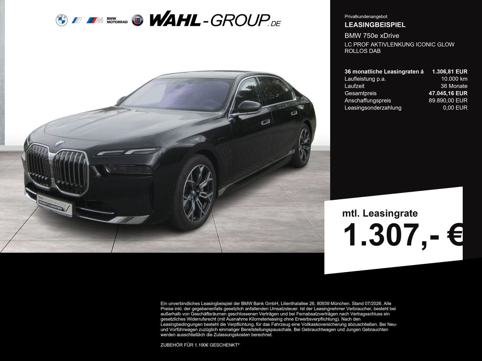 BMW 750e xDrive LC PROF AKTIVLENKUNG ICONIC GLOW  RO