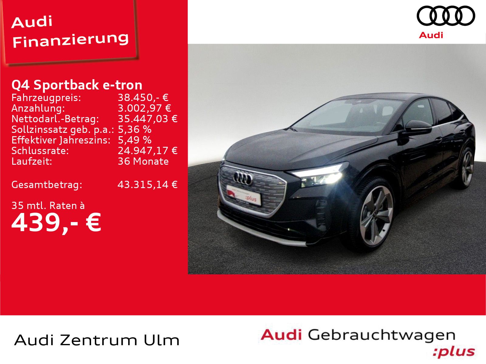 Audi Q4 Sportback e-tron 50 qu S-Line AHK HuD LED NAV