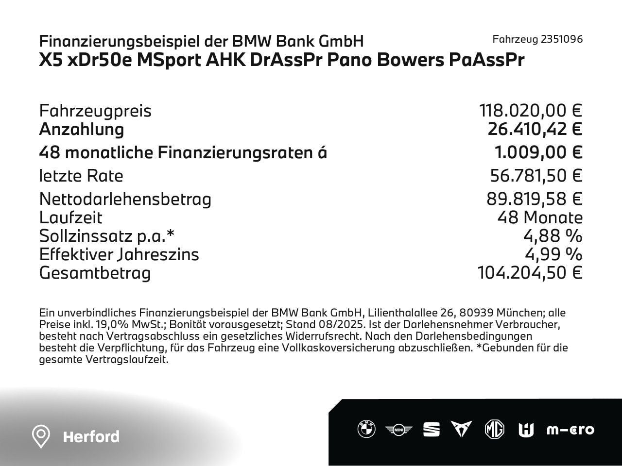 BMW X5 xDr50e MSport AHK DrAssPr Pano Bowers PaAssPr