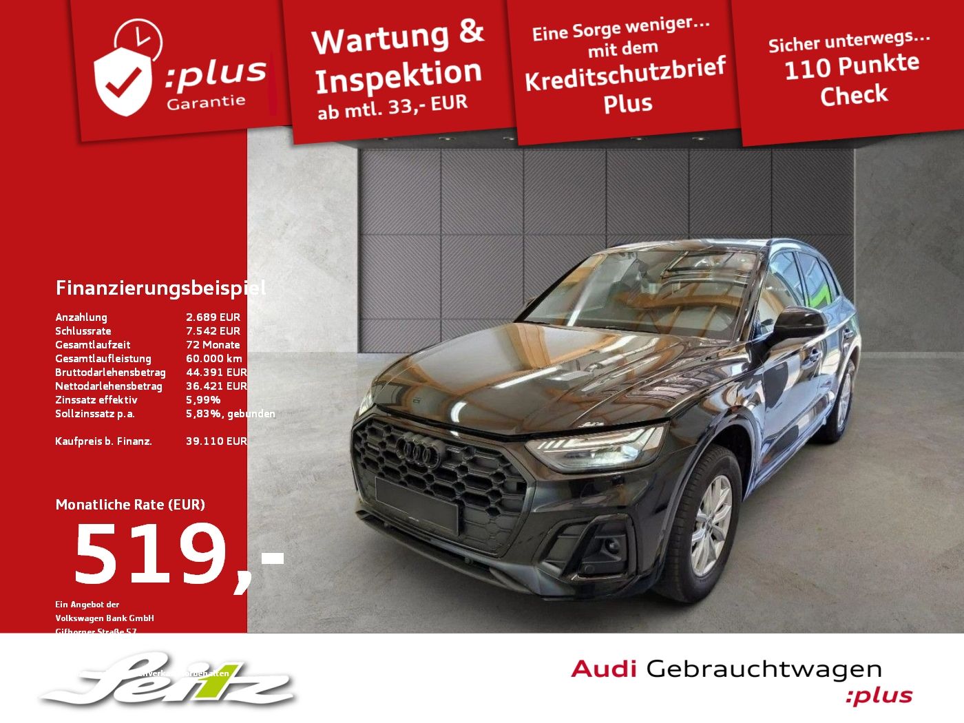 Audi Q5 40 TDI quattro S line *AHK*MATRIX*KAMERA*NAVI