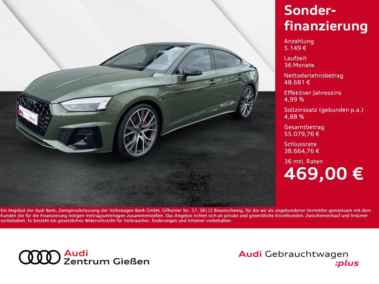 Audi A5 Sportback 40 TDI quattro S line business B&O 
