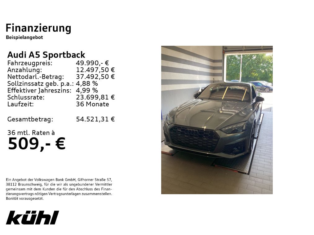 Audi A5 Sportback 45 TFSI quattro S line business Nav