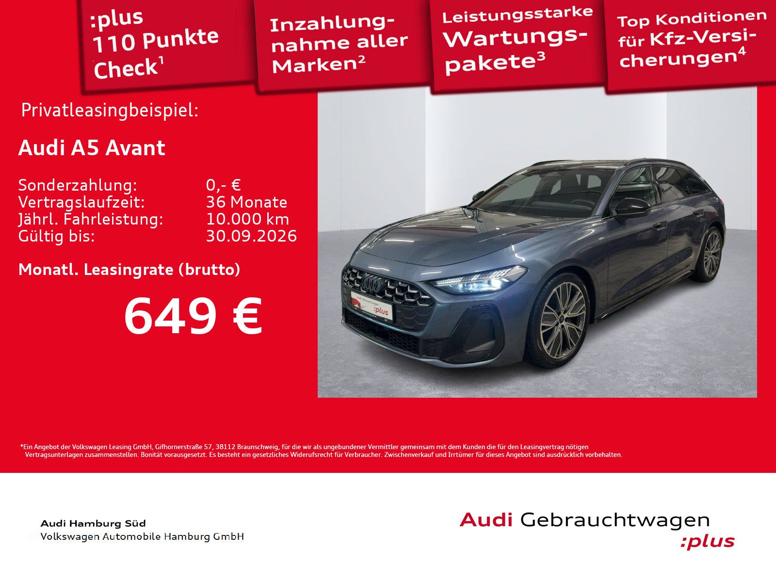 Audi A5 Avant TFSI quattro S tronic 2xS LINE/PANO/AHK