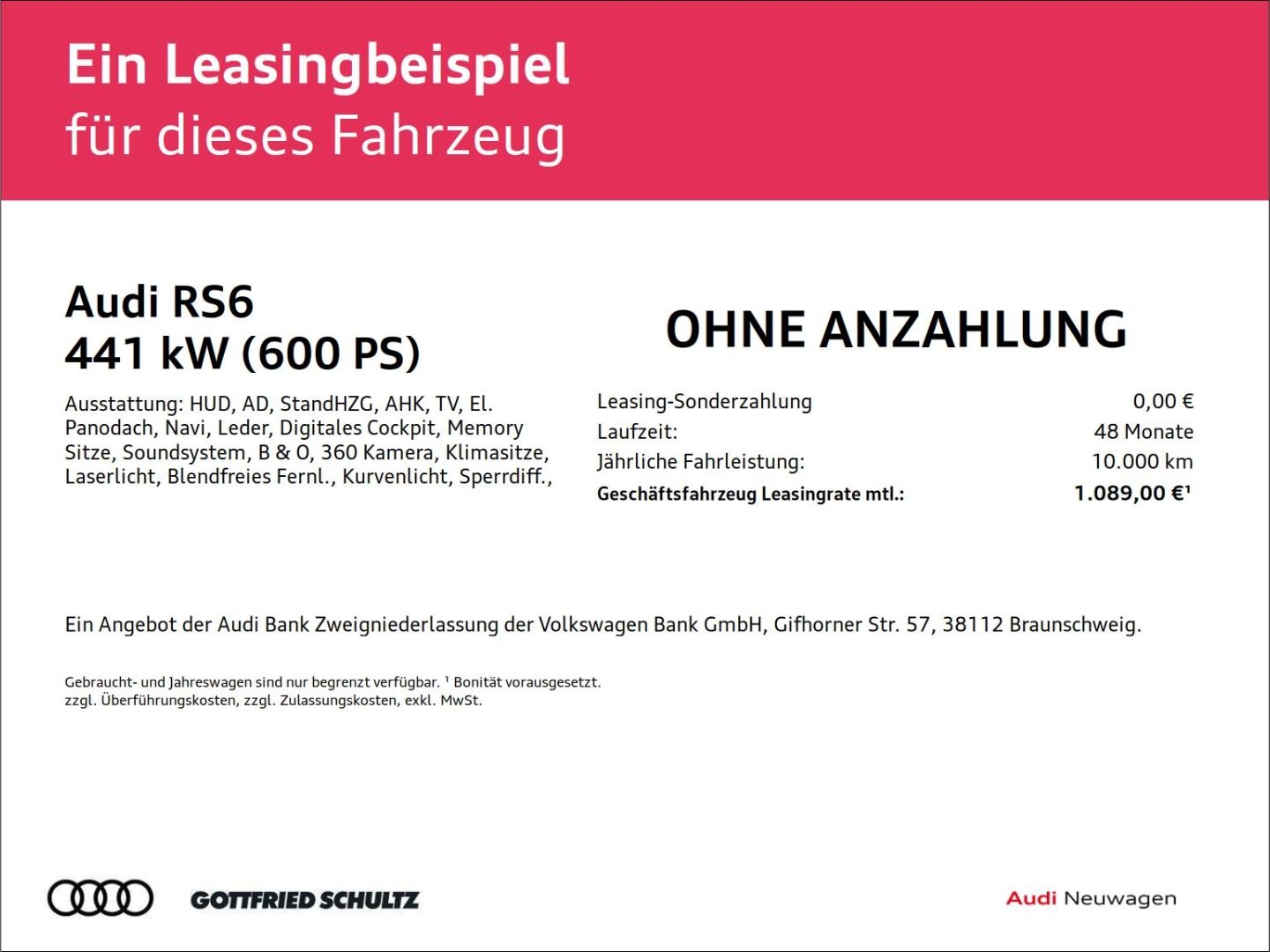 Audi RS6 Avant TFSI quattroRS-Dynamikpaket plus 305 k