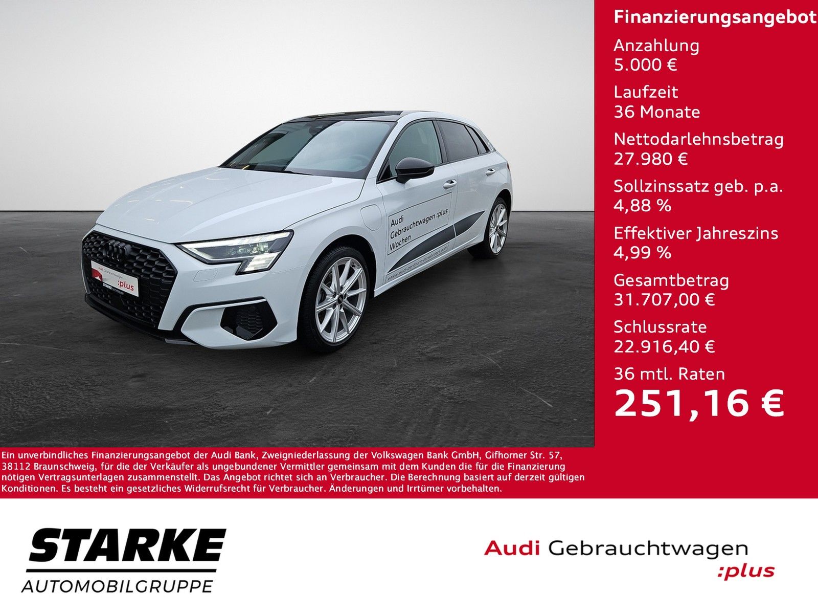 Audi A3 Sportback 40 TFSI e S tronic advanced - Samsaru's Car Outlet