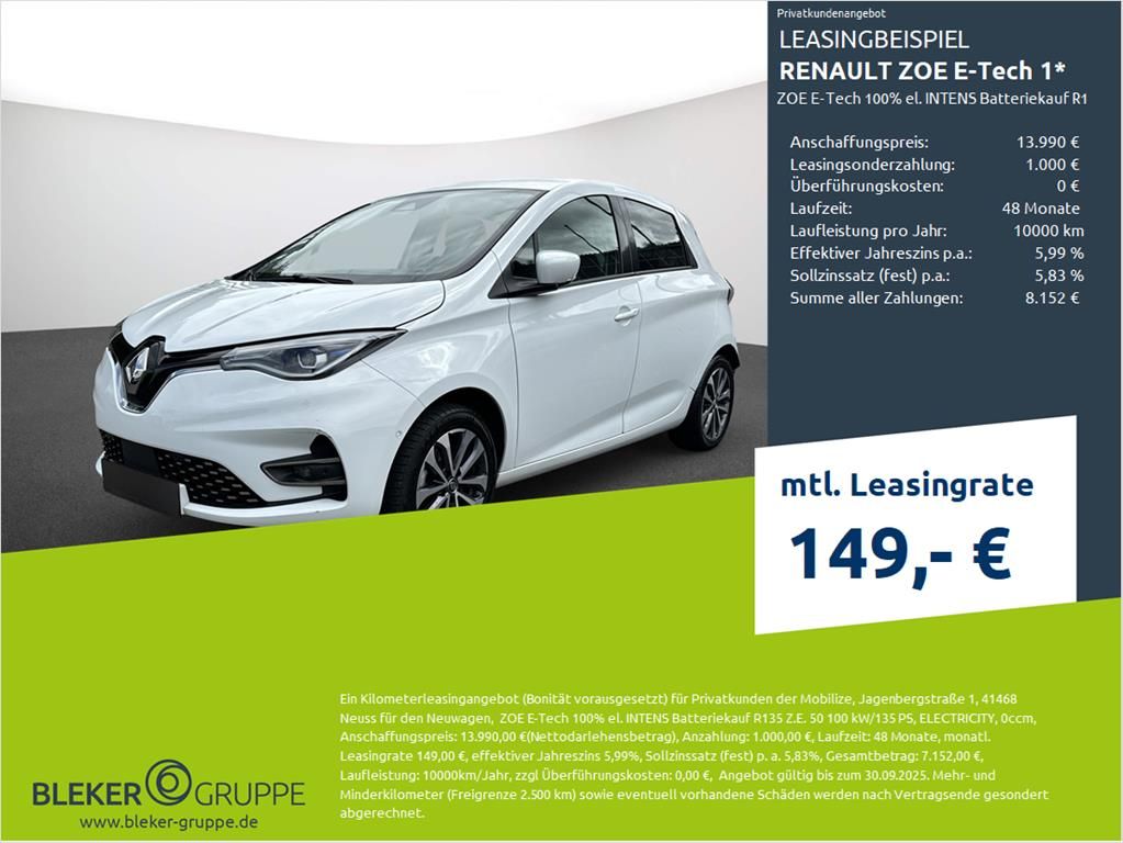 Renault ZOE E-Tech 100% el. INTENS - Samsaru's Car Outlet