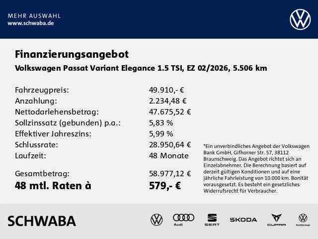 Volkswagen Passat Variant Elegance 1,5 TSI eHybrid PANO*AHK