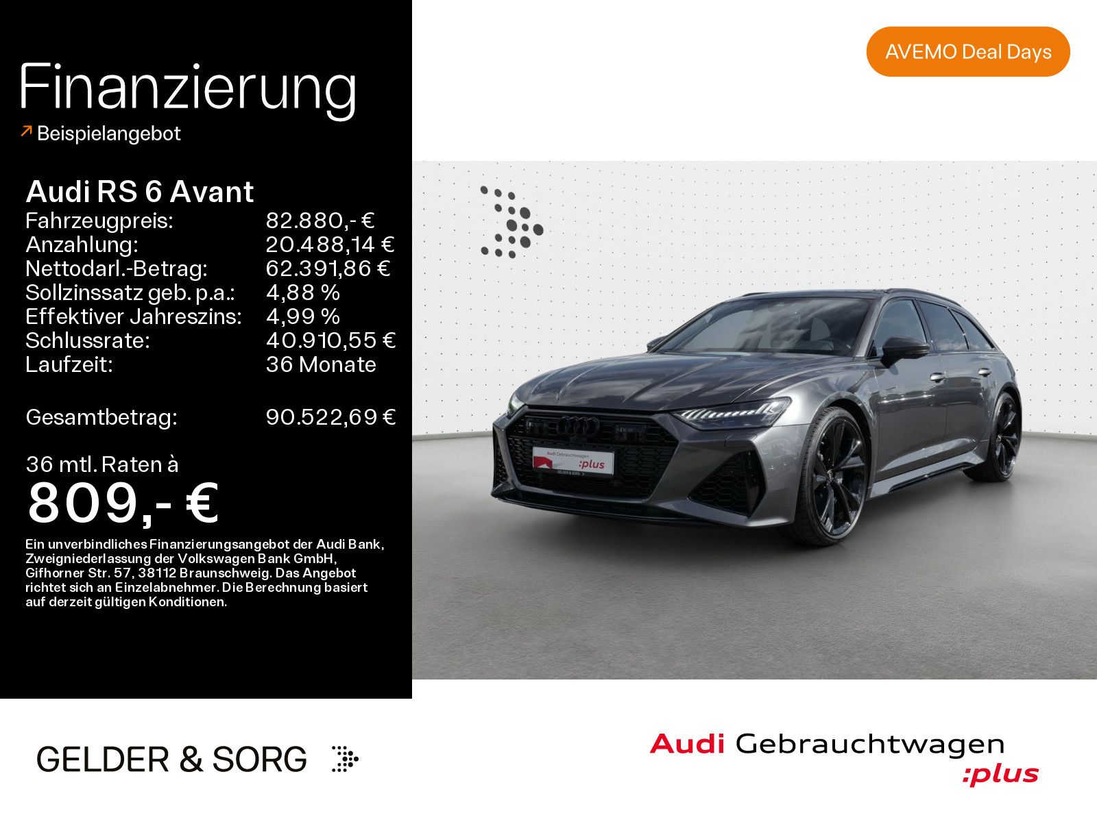 Audi RS 6 Avant qu. Keramik*Sport-Aga*305km/h*Pano