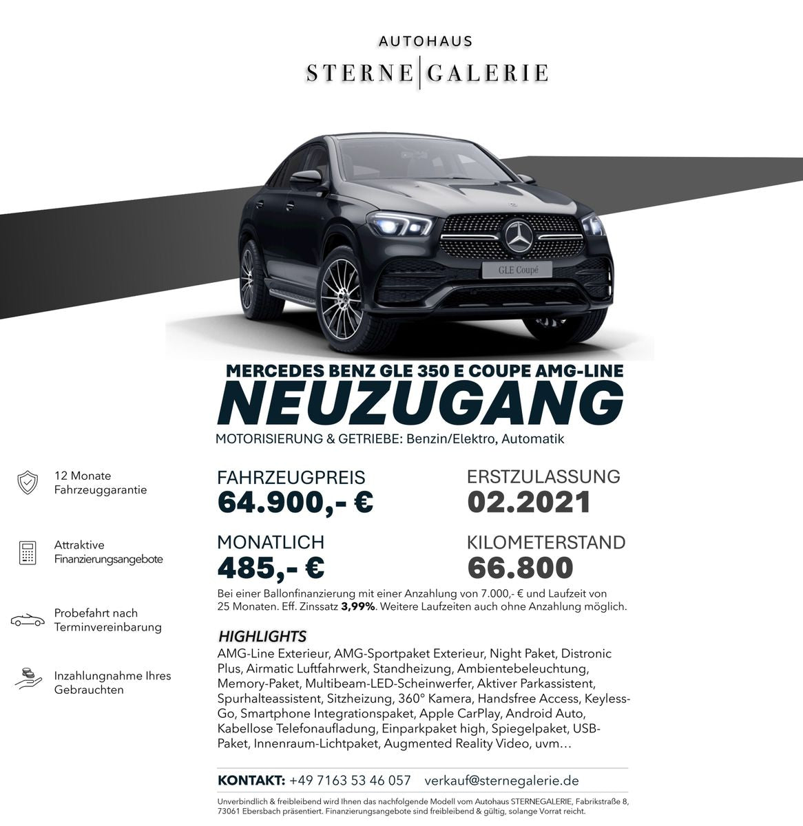 Mercedes-Benz GLE 350 E/AMG-LINE/4M/AIRM/SDHZ/360°/DISTRO+ Bi