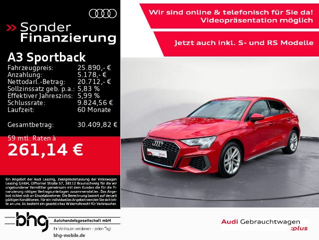 Audi A3 Sportback 40 TFSIe S-line LED/AHK/Navi/Interf