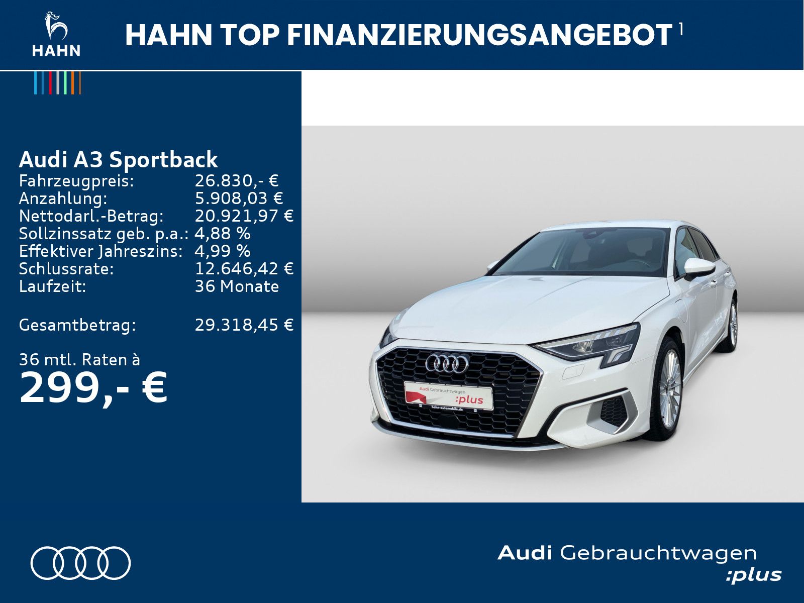 Audi A3 Sportback advanced 40TFSIe S tronic Virtual A