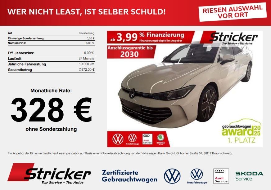 Volkswagen Passat Variant Elegance 2.0TDI 4M 328,-ohne Anza