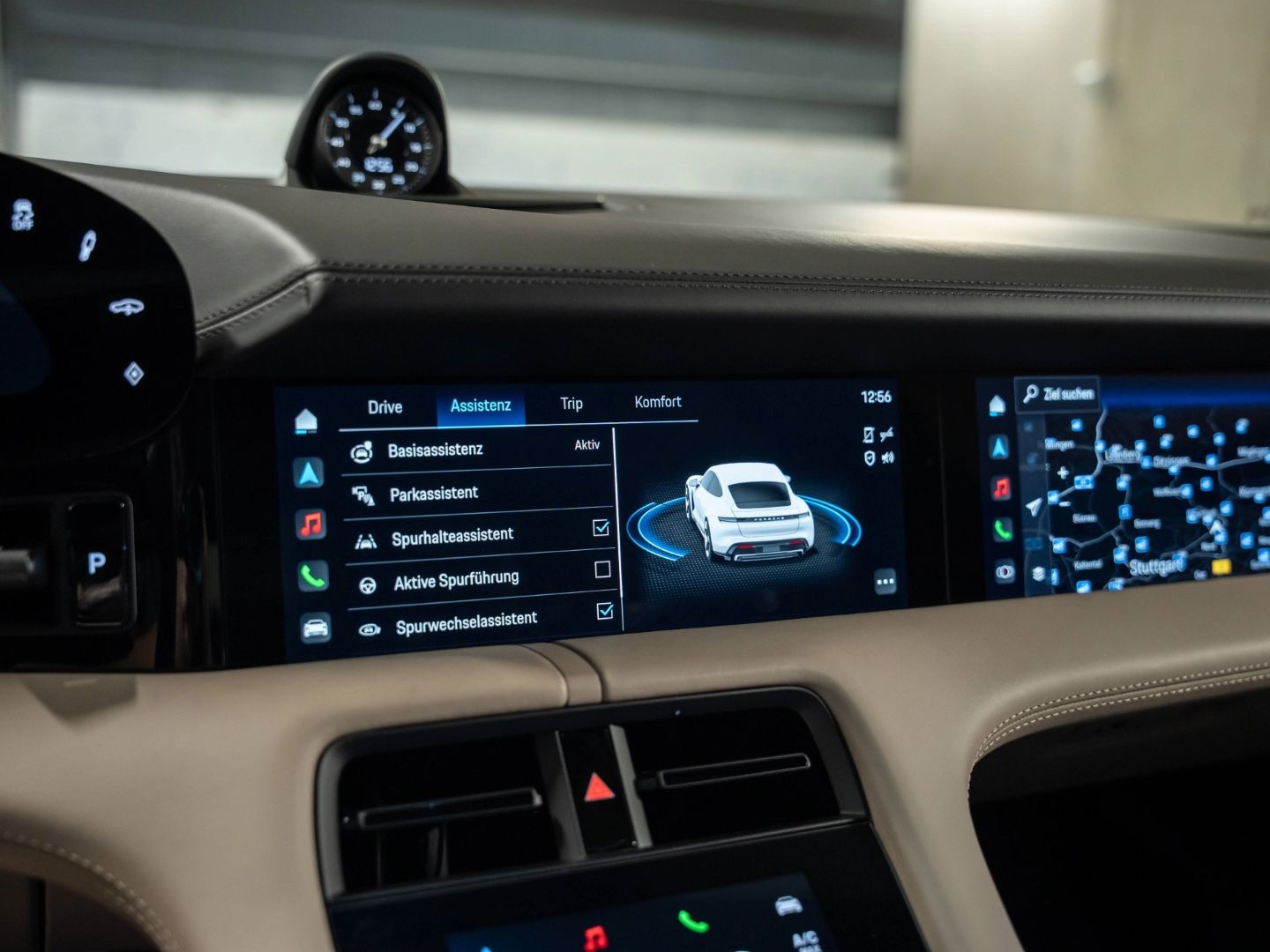 Porsche Taycan GTS InnoDrive Burmester Beifahrerdisplay