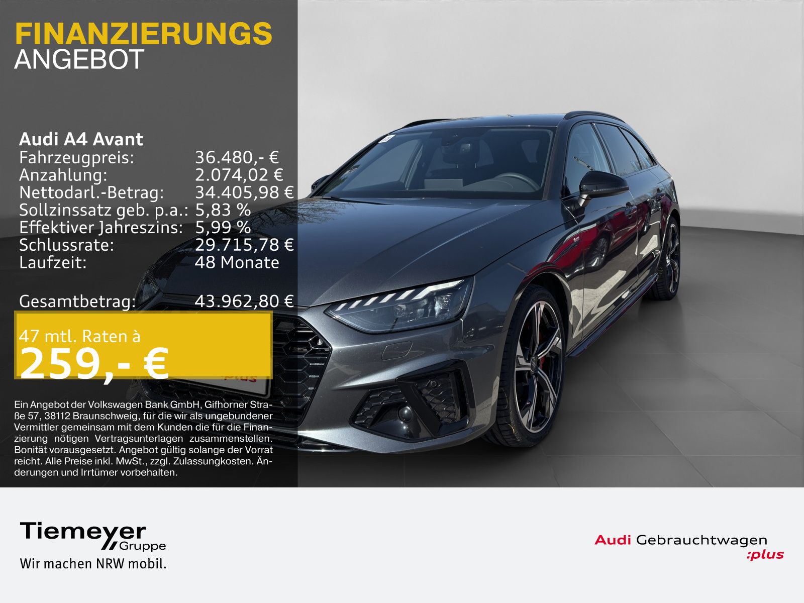 Audi A4 Avant 40 TFSI Q 2x S LINE MATRIX AHK LM19 KAM