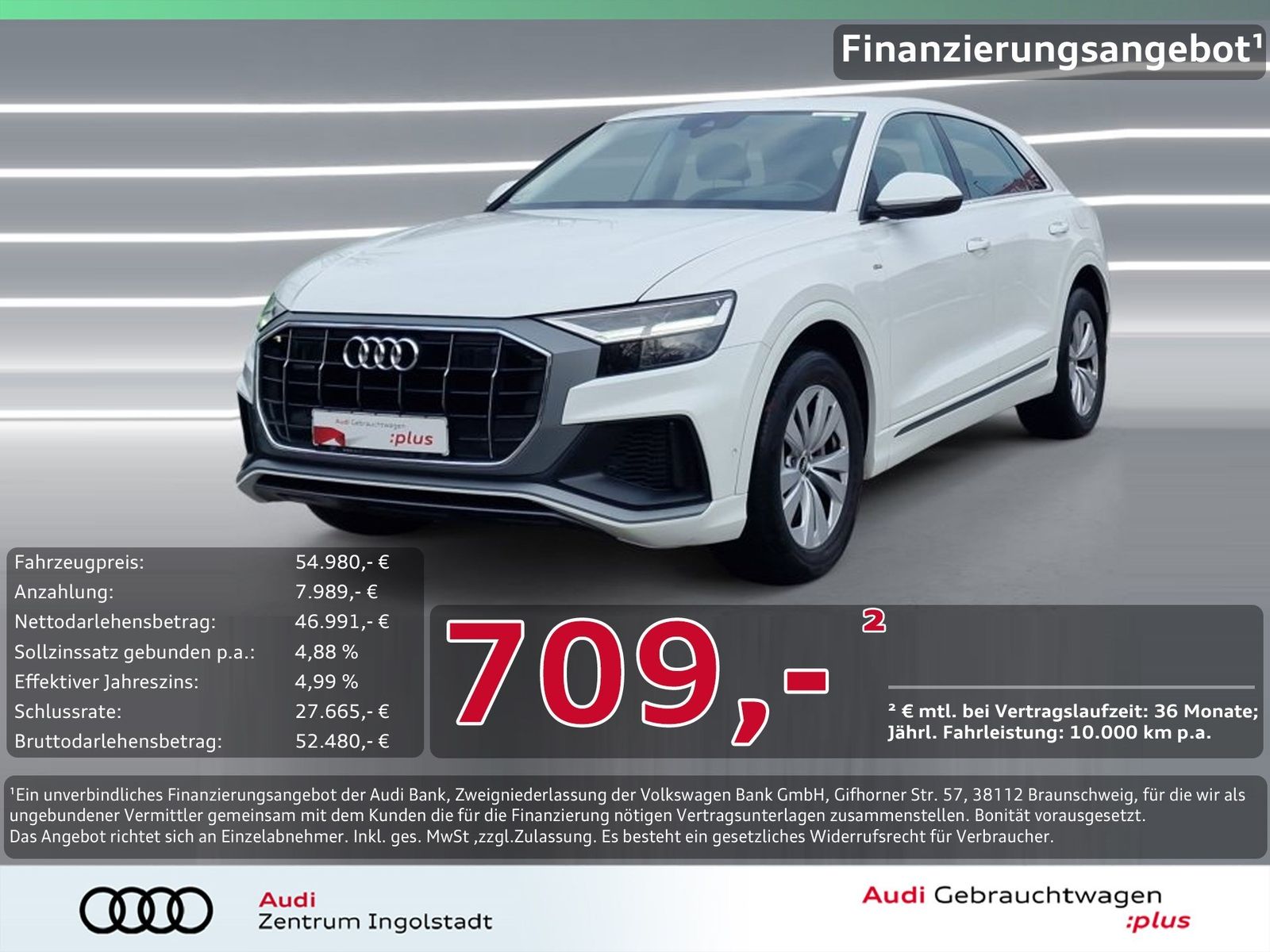 Audi Q8 55 TFSI e qu S line AHK Luftfahrw. Leder Kam.