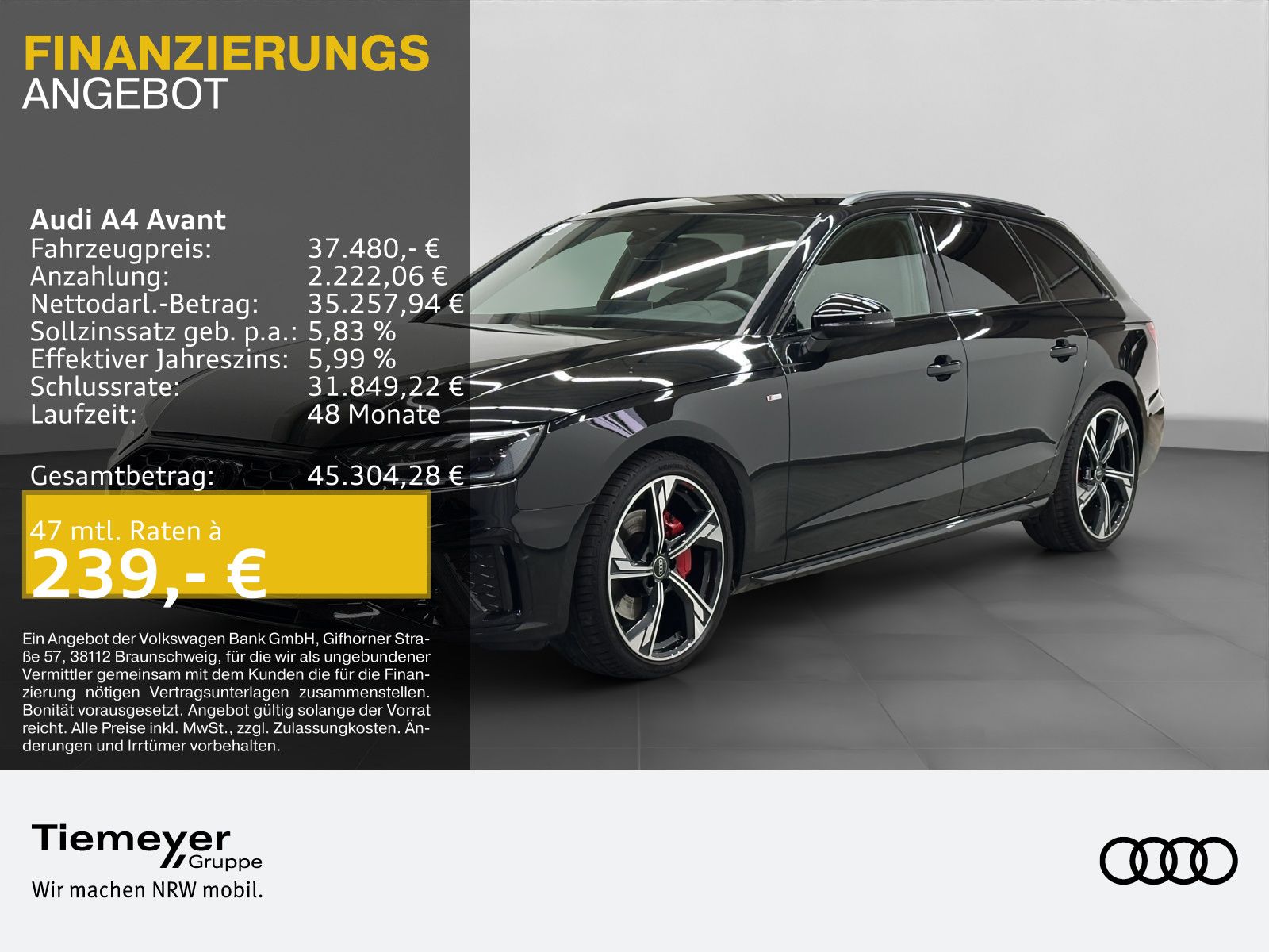 Audi A4 Avant 40 TFSI Q 2x S LINE MATRIX AHK LM19 KAM