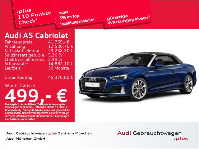 Audi A5 Cabriolet 45 TFSI qu. S tronic S line AHK/Mat