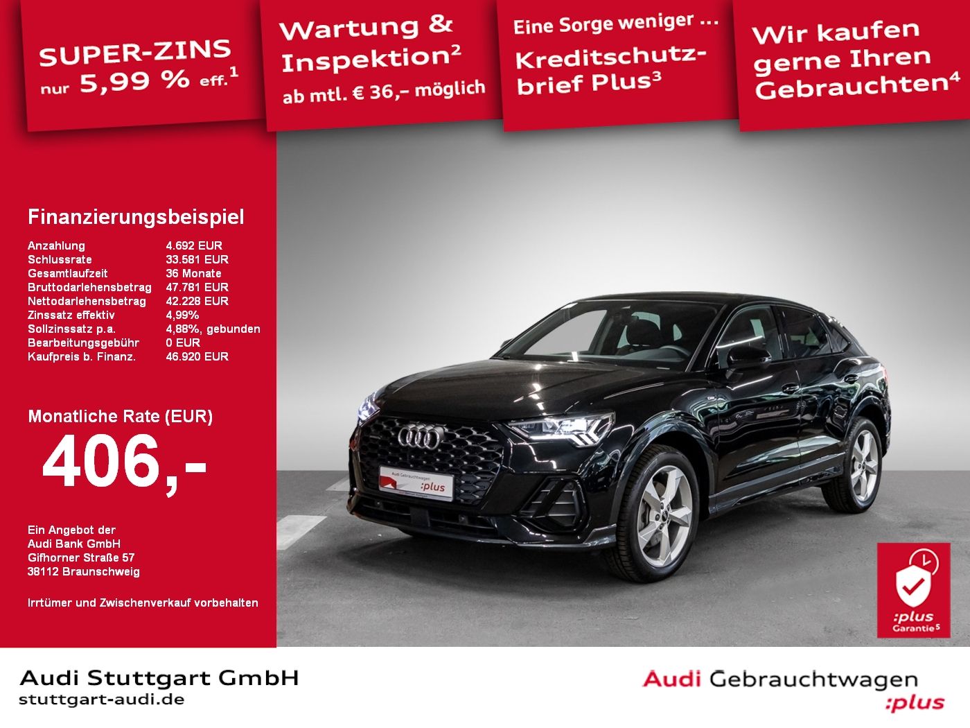 Audi Q3 Sportback S line 40 TFSI quattro S tronic - Samsaru's Car Outlet