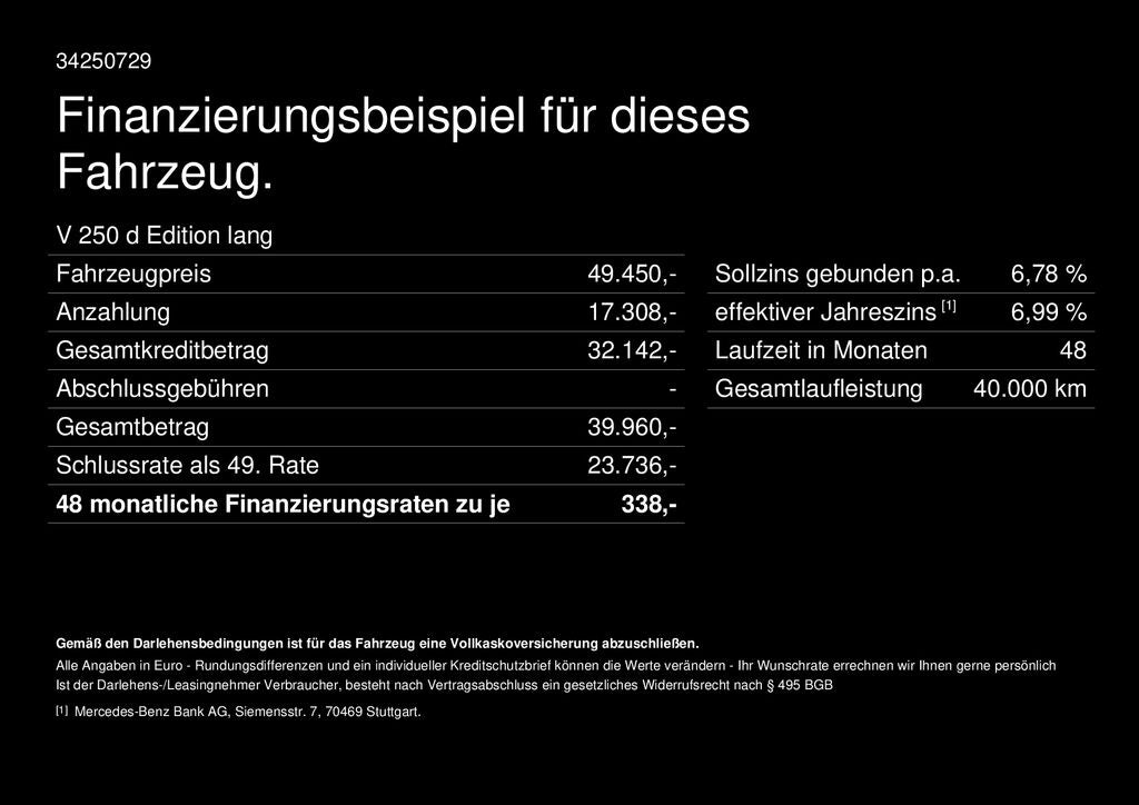 Mercedes-Benz V 250 d Edition lang - Samsaru's Car Outlet