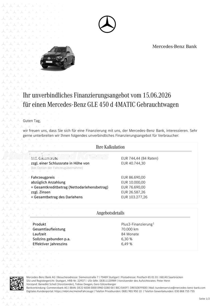 Mercedes-Benz GLE 450 d 4Matic AMG Line 7-Sitzer +Pano+AIRMATI