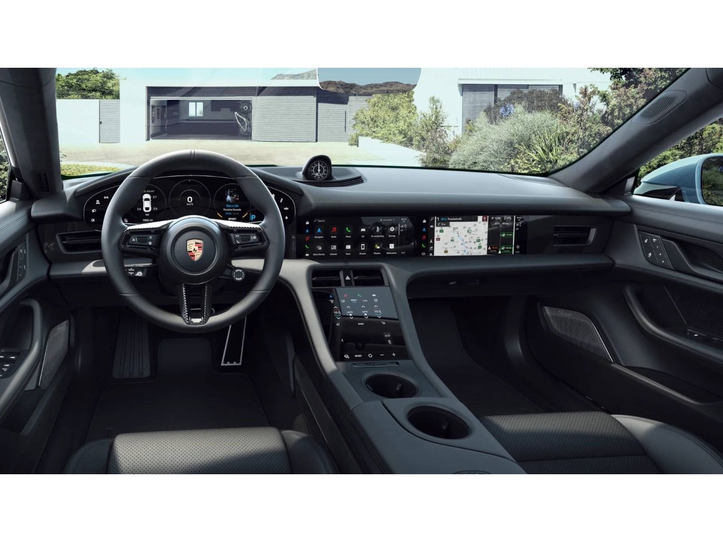 Porsche Taycan Turbo S Burmester Beifahrerdisplay HeadUp