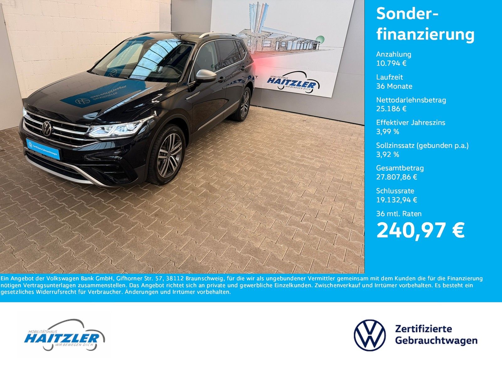 Volkswagen Tiguan Allsp.  Elegance 2,0 TDI 4Motion +AHK+Kam