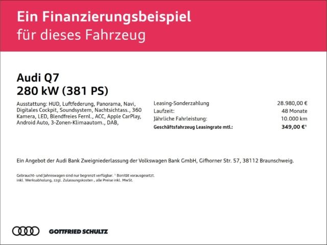 Audi Q7 55 TFSI e S line LED PANO HUD KAMERA SHZ PDC