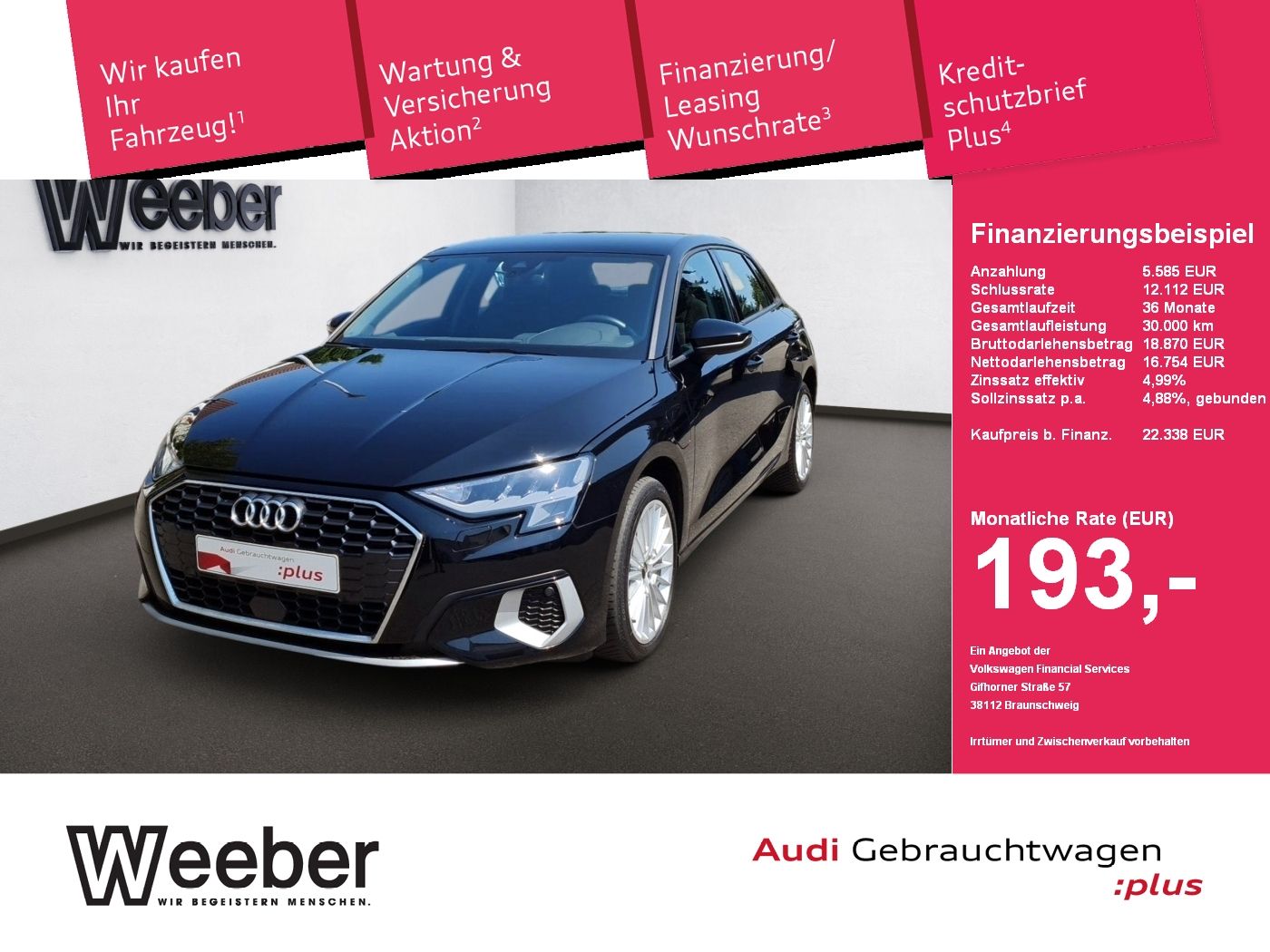 Audi A3 Sportback 40 TFSI e advanced LED SPORTSITZE S