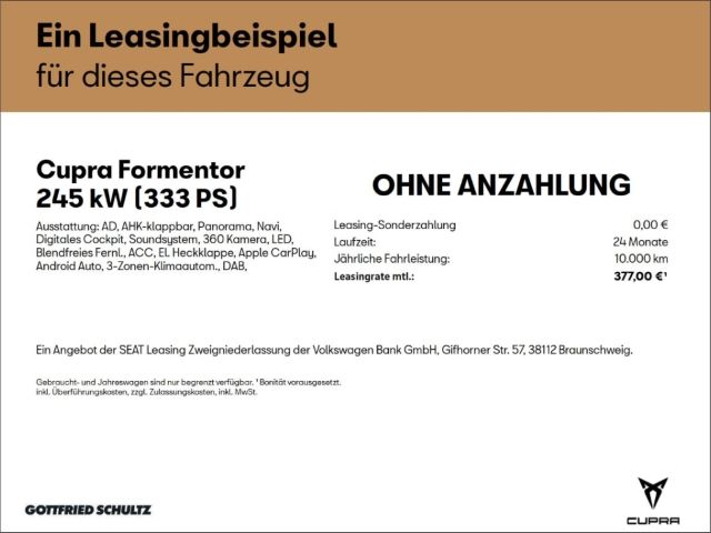 Cupra Formentor VZ AHK EINPARKHILFE SITZHEIZUNG PANORA