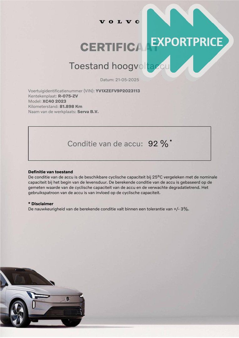 Volvo XC40 Recharge Plus 70 kWh | Stoel- en stuurverwa