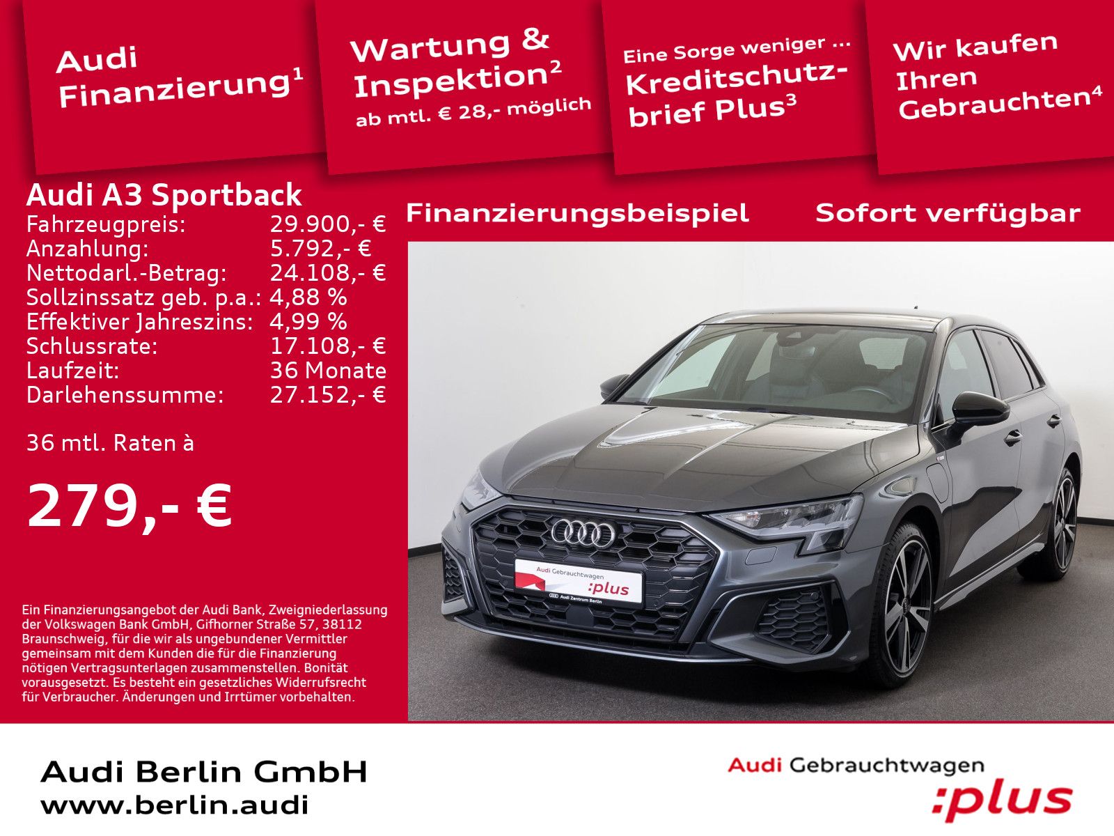 Audi A3 Sportback TFSI e S line - Samsaru's Car Outlet
