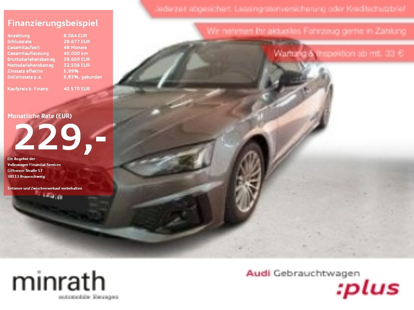 Audi A5 Sportback 40 TFSI Q S-Line MATRIX+APP+DAB+ACC